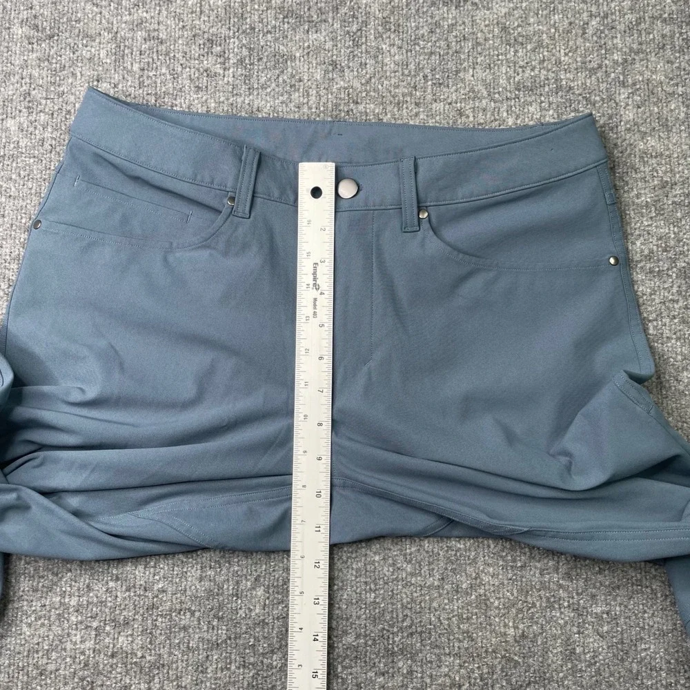 Lululemon ABC Pants Mens 31 Blue Gray Slim Fit Warpstreme Five Pocket Trousers